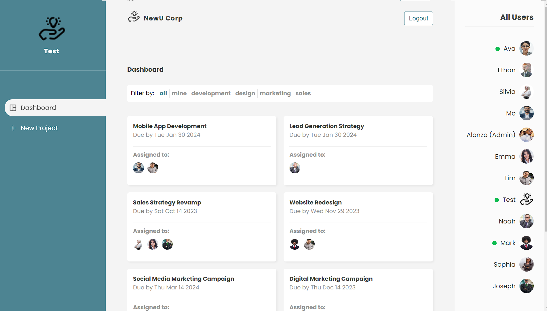 Project Management Dashboard